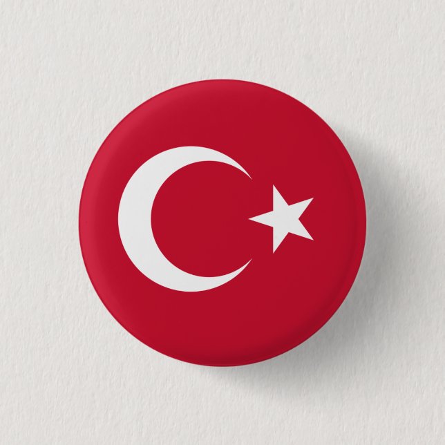 Landesflagge der Türkei Button (Vorderseite)