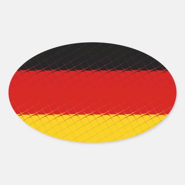 Landesflagge Deutschland Ovaler Aufkleber (Vorderseite)