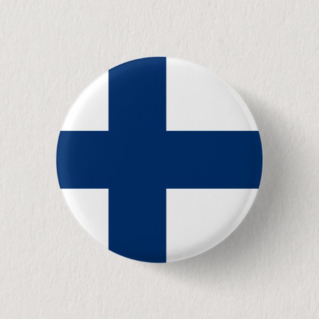 Landesflagge Finnland Button (Vorderseite)