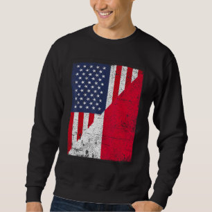 Landesflagge halb USA halb Polen Sweatshirt