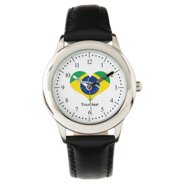 Landesflagge in Brasilien Armbanduhr (Vorderseite)