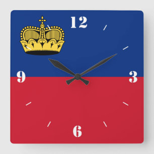 Landesflagge Quadratische Wanduhr
