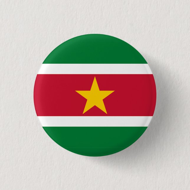 Landesflagge von Suriname Button (Vorderseite)