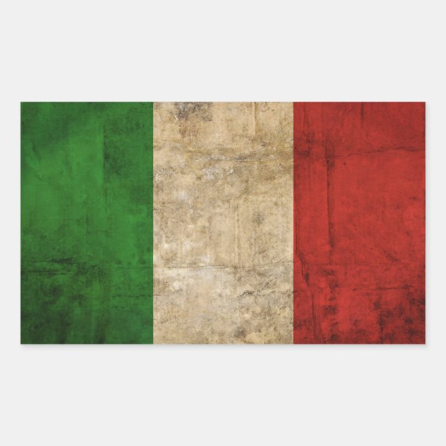 Landesflaggen in Schwierigkeiten | Italien Rechteckiger Aufkleber (Vorderseite)