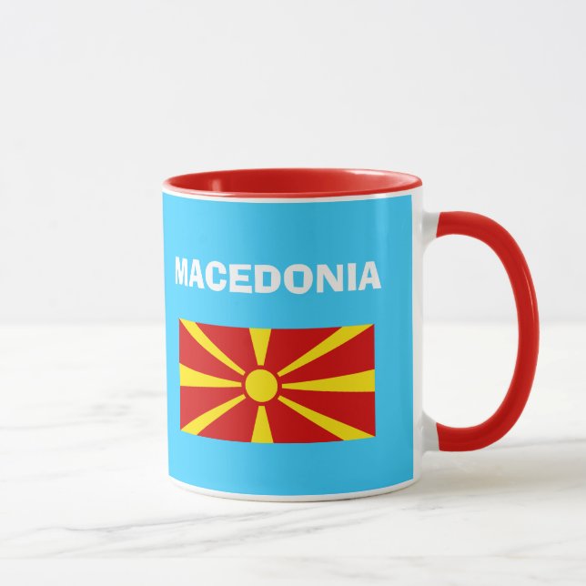 Landeskennzahl-Tasse Macedonias bunte Tasse (Rechts)