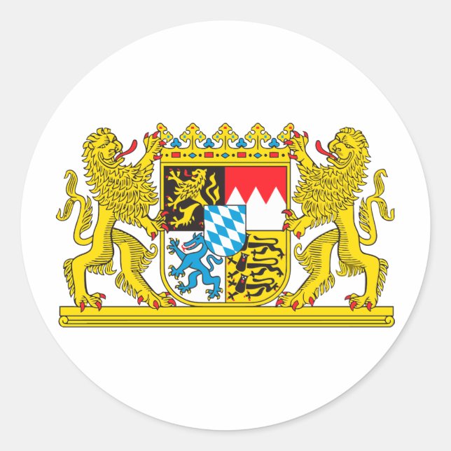 Landeswappen Bayer Runder Aufkleber (Vorderseite)