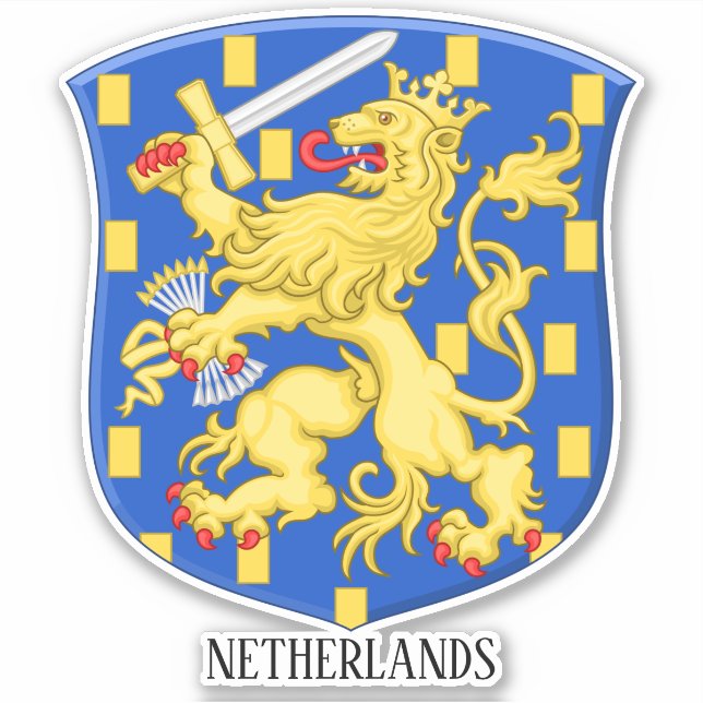 Landeswappen der Niederlande Patriotic Aufkleber (Vorderseite)