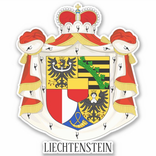 Landeswappen Liechtensteins - Patriotik Aufkleber (Vorderseite)