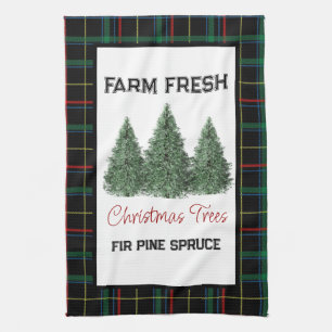 Landfrischer Weihnachtsbaum-Feiertag Zuhause Geschirrtuch
