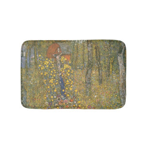 Landgarten mit Kruzifix (von Gustav Klimt) Badematte