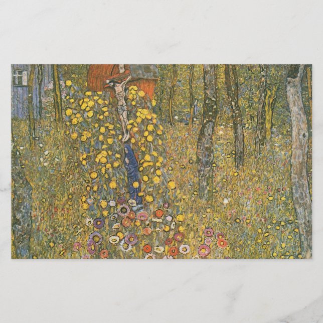 Landgarten mit Kruzifix (von Gustav Klimt) Briefpapier (Vorderseite)