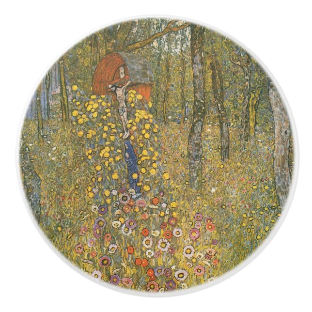 Landgarten mit Kruzifix (von Gustav Klimt) Keramikknauf (Vorderseite)