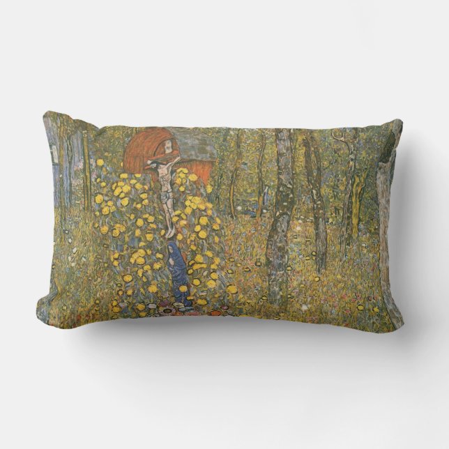 Landgarten mit Kruzifix (von Gustav Klimt) Lendenkissen (Vorderseite)