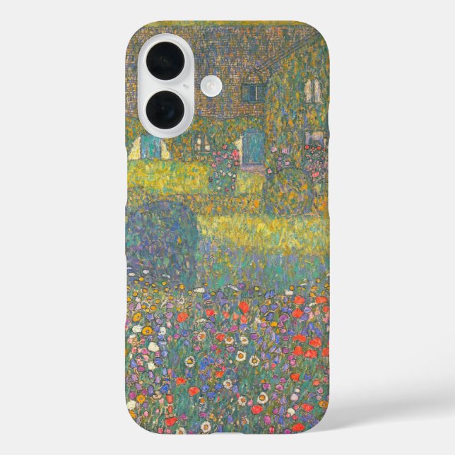 Landhaus am Attersee von Gustav Klimt iPhone 16 Hülle (Rückseite)
