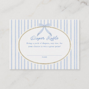 Landhaus Blau Baby Shower Windel-Raffle Begleitkarte