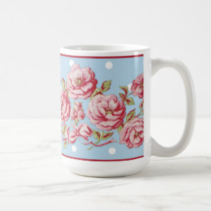 Landhaus-Blumen-Tasse in Blau Kaffeetasse