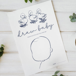 Landhaus-Charm Baby Shower-Spiel 'Baby zeichnen' Poster