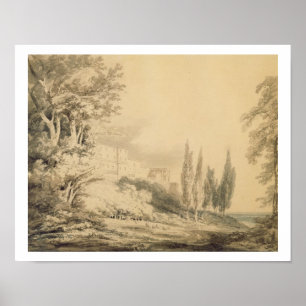 Landhaus d'Este, c.1796 (Blau u. graue Wäsche über Poster