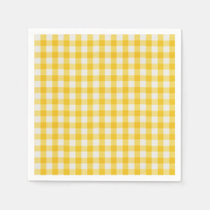 Landhaus-Gingham-Golden-Gelb-Kinderzimmer Serviette
