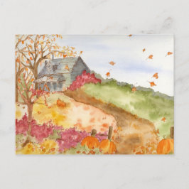 Landhaus Herbstlandschaft Wir haben uns bewegt Postkarte