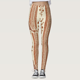 Landhaus-Huhn-Toile Terrakotta-Blumenmuster Leggings