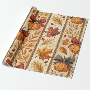 Landhaus-Kürbis-Bogen Herbstmuster Geschenkpapier