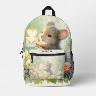 Landhaus-Maus-Liebesbrief-Wiese Bedruckter Rucksack