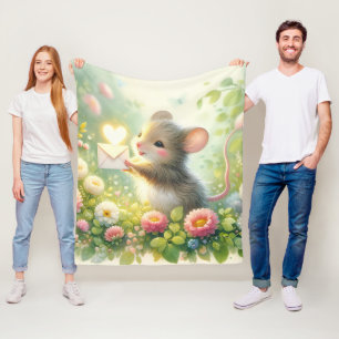 Landhaus-Maus-Liebesbrief-Wiese Fleecedecke