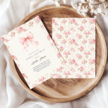 Landhaus mit rosa Schleife - Florales Mädchen-Baby