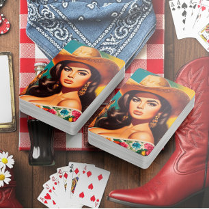 Landhaus-Pin-up im Vintage-Stil Spielkarten
