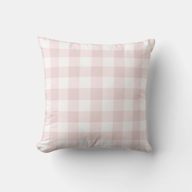 Landhaus Pink Buffalo Gingham Kariert Kissen (Vorderseite)