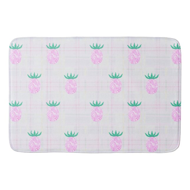 Landhaus-Rosa-Ananas Badematte (Vorderseite)
