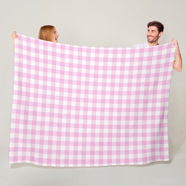Landhaus-Rosa-Karo Fleecedecke (Beispiel)