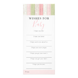 Landhaus-Rosa-Wünsche für Baby-Shower-Spiel-Stände Werbekarte