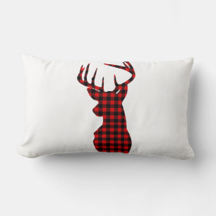 Landhaus Roter Büffel Karo Weihnachten Hirsch Lendenkissen