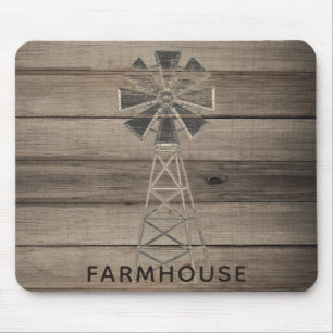 Landhaus Rustikal Verwittertes Holz Land Windmühle Mousepad
