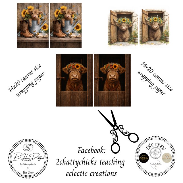 Landhaus-Rustikale Scheunen-Dekupage Geschenkpapier Set (Von Creator hochgeladen)