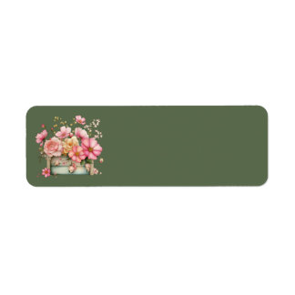 Landhaus-Sommer-Blumen-Adressetiketten