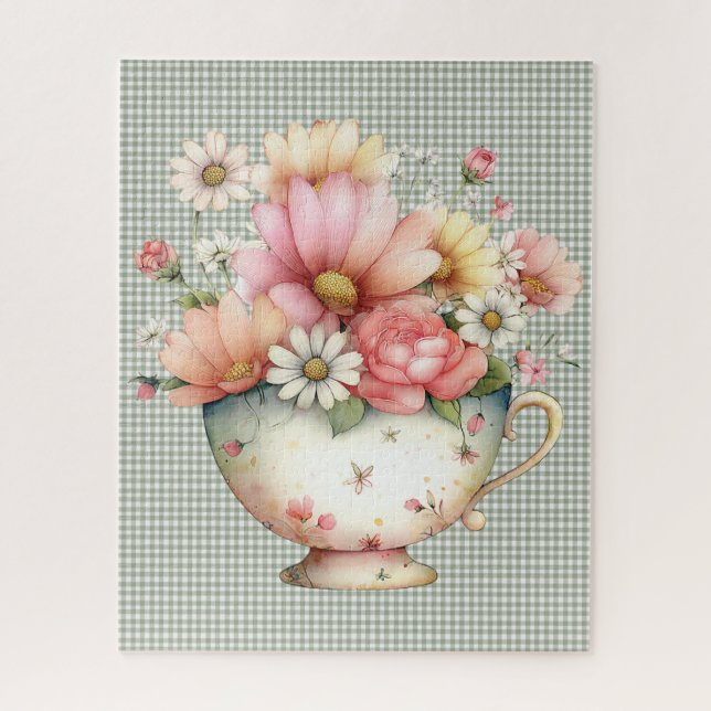 Landhaus-Sommer-Blumen-Puzzle (Vertikal)
