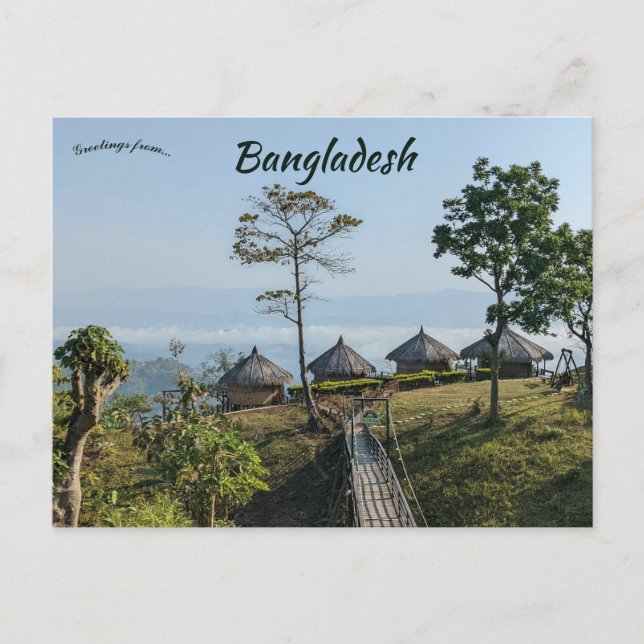 Landhäuser in Khagrachhari in Bangladesch Postkarte (Vorderseite)