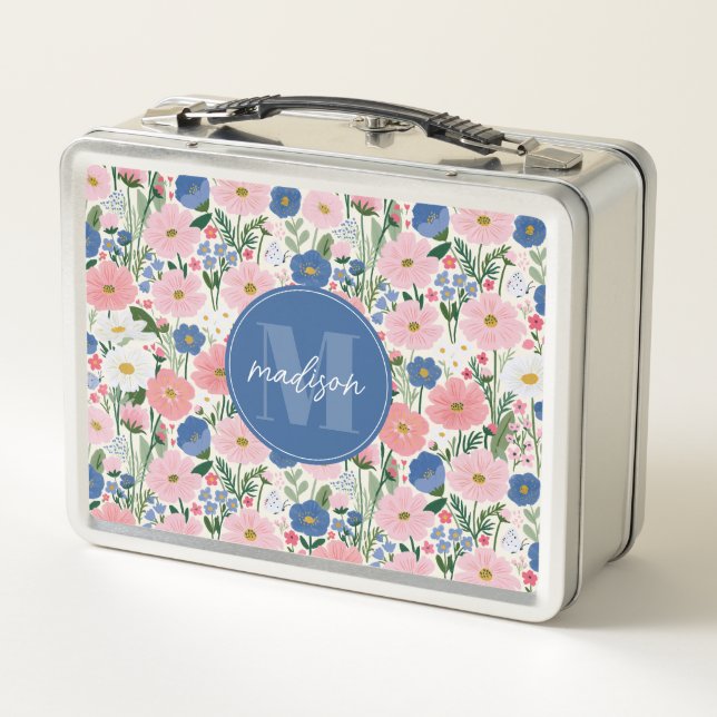 Landhausgarten Blumen Metall Lunchbox (Rückseite)