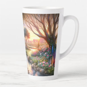 Landhausgartenbach bei Sonnenuntergang Milchtasse