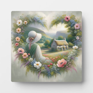 Landhausstil Blumen Herz Landschaft Landhaus Fotoplatte