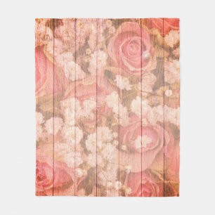 Landhausstil Design in Rosa Fleecedecke