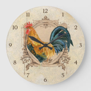 Landhausstil Französischer Country Rustikaler Hahn Große Wanduhr