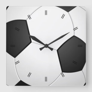 Landhausstil-Fußball-Dekor im Vintage-Look Quadratische Wanduhr