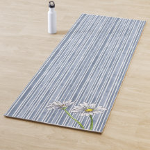 Landhausstil Hellblau Gestreifte Aquarell-Daisy