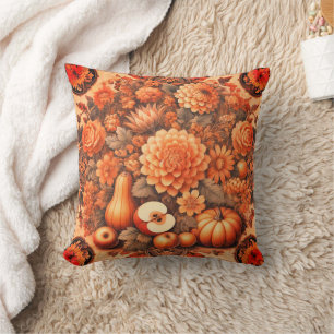 Landhausstil Orange Rustikal Vintage Herbst Retro  Kissen
