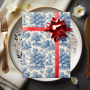 Landhausstil Puderblaue Französische Toile Vintage Geschenkpapier