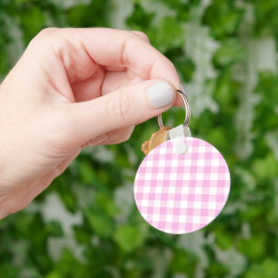 Landhausstil Rosa Karo Schlüsselanhänger